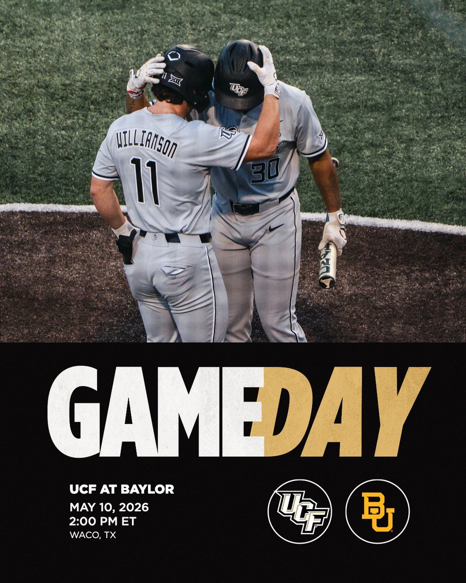 Game 3 in Waco 🔜
🔗 linktr.ee/ucfbaseball