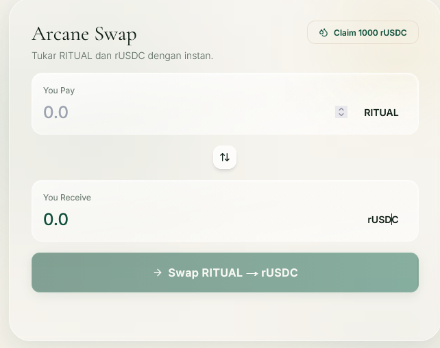 Jez_Cryptoz's tweet photo. Ritual First Defi swap Ritual into rusd. https://t.co/70IZ7IeQBn