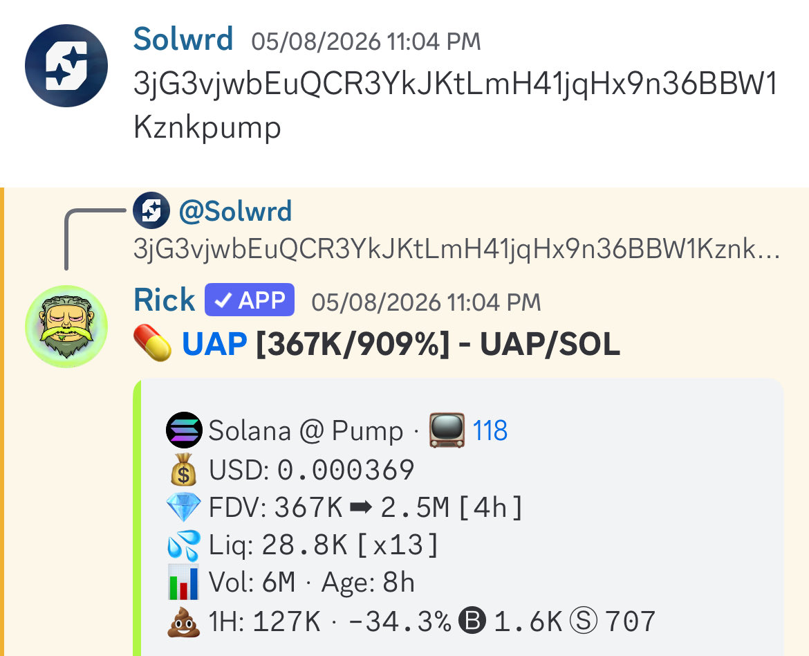 solwrd_'s tweet photo. $uap 367k - 1.8m = 5x https://t.co/0xV6z3v6c7