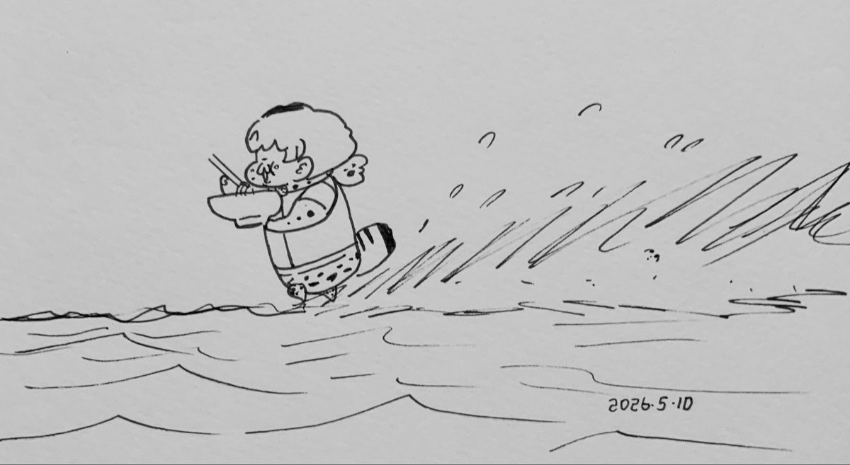 ラーメンの美味しさに思わず水面を駆けぬけるサーバルちゃん 