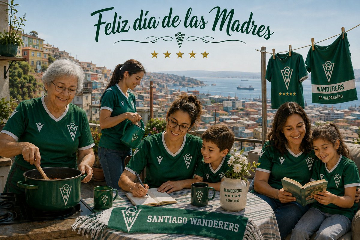 "Madre wanderina:
gracias por enseñarnos que el amor más grande se lleva en el corazón… y también en una camiseta verde.

Por cada abrazo, cada aliento y cada historia vivida junto a Santiago Wanderers.

Feliz Día de la Madre a quienes hacen eterno este sentimiento caturro. 💚