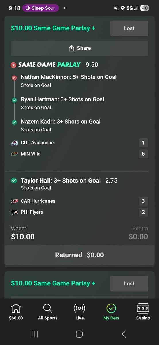Issyhg's tweet photo. @SRYB17 I did this and NHL and Bet 365 shaved shots as per usual ..Took Mackinnon 5th shot away after the fact https://t.co/H5OwiCh9os