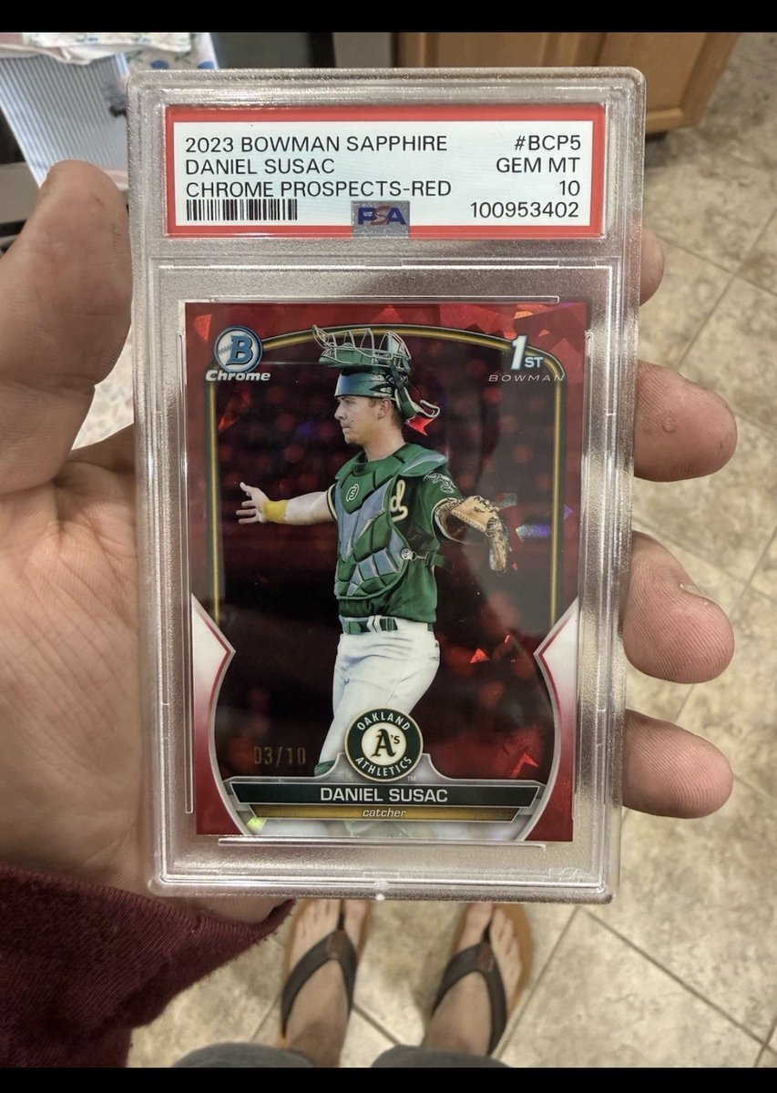 tnols10's tweet photo. @cardboardbst Daniel Susac 1st Bowman sapphire red /10 PSA 10 
750 OBO! Reply or message me! https://t.co/K7AE0wUgNI
