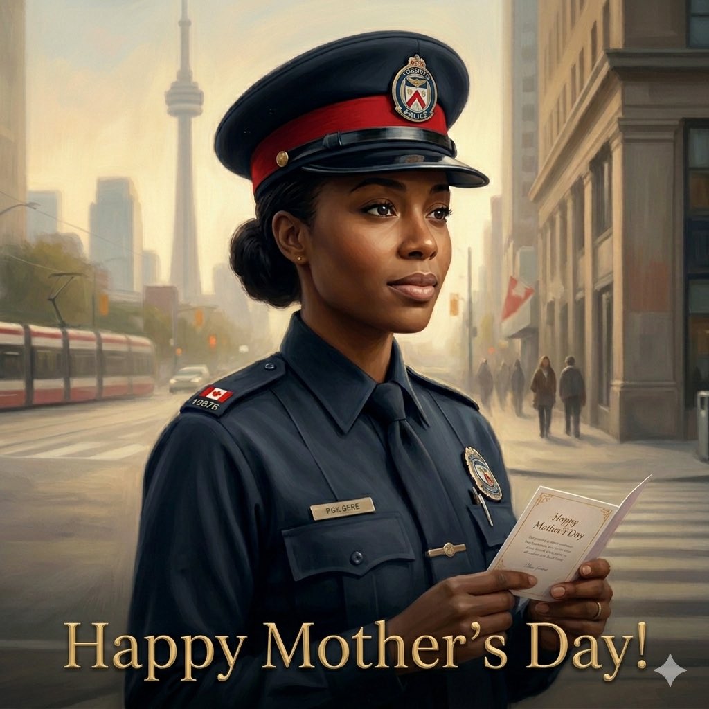TPSKellySkinner's tweet photo. A special Happy Mother’s Day to our dedicated @TorontoPolice members on duty today, thank you for keeping our city safe while away from your own families! Today we celebrate all moms &amp; mother figures &amp; hold space for those who navigate complex emotions today. We see you. 💙 https://t.co/5inD8qRuB5