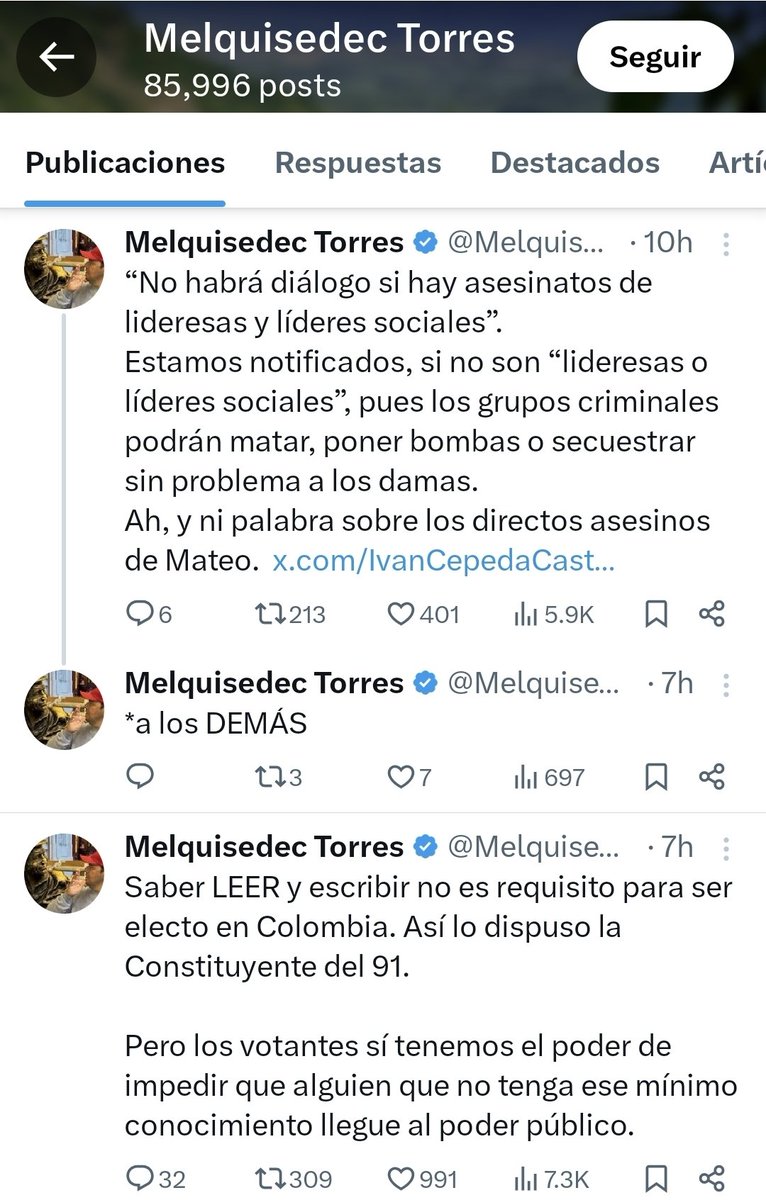 JULIANAGUILARV1's tweet photo. @Melquisedec70 Melquisedec corrige la capacidad de leer y escribir de los demás… minutos después de publicar “a los damas”. Qué nivel de ironía: dando clases de ortografía desde el mismo trino donde demuestra por qué debería releerse antes de pontificar.

PAYASO https://t.co/VVdcL3xWe7