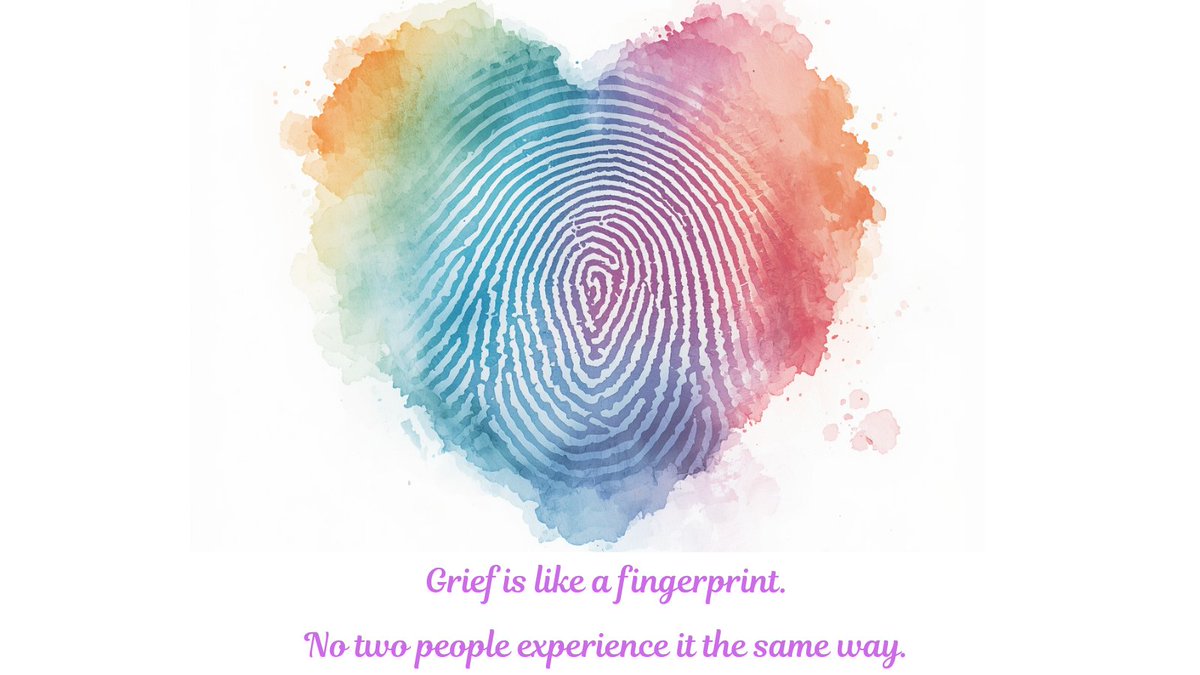 HospiceKeys's tweet photo. Grief is like a fingerprint. 
No two people experience it the same way.  💙 https://t.co/own1OvMuOq