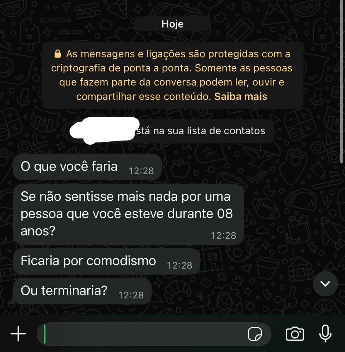 Uma amiga casada há 8 anos acabou de me mandar essa… cara, não sei nem o que responder…
