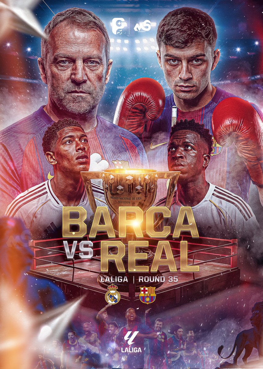 MSFootball12's tweet photo. El ClΓ‘sico night knows no calmβ¦
#Barcelona steps into the ring with the eyes of a champion, while Real comes searching for survival ππ₯
The trophy is right in front of us, and the wave is Catalanβ¦ whoever canβt swim will drown ππ΄π΅
BARΓA vs #REAL β this is where pride is decided! ππ₯
La noche de El ClΓ‘sico no conoce la calmaβ¦
El Barcelona entra al ring con mirada de campeΓ³n, mientras el Real llega buscando sobrevivir ππ₯
La copa estΓ‘ frente a nosotros, y la ola es catalanaβ¦ el que no sepa nadar, se ahoga ππ΄π΅
BARΓA vs REAL β Β‘aquΓ se decide el orgullo! ππ₯
- Latest Work
#smsports #sportsdesign #footballdesigns #Matchday #FCB #fcbarcelona #realmadrid #elclasico