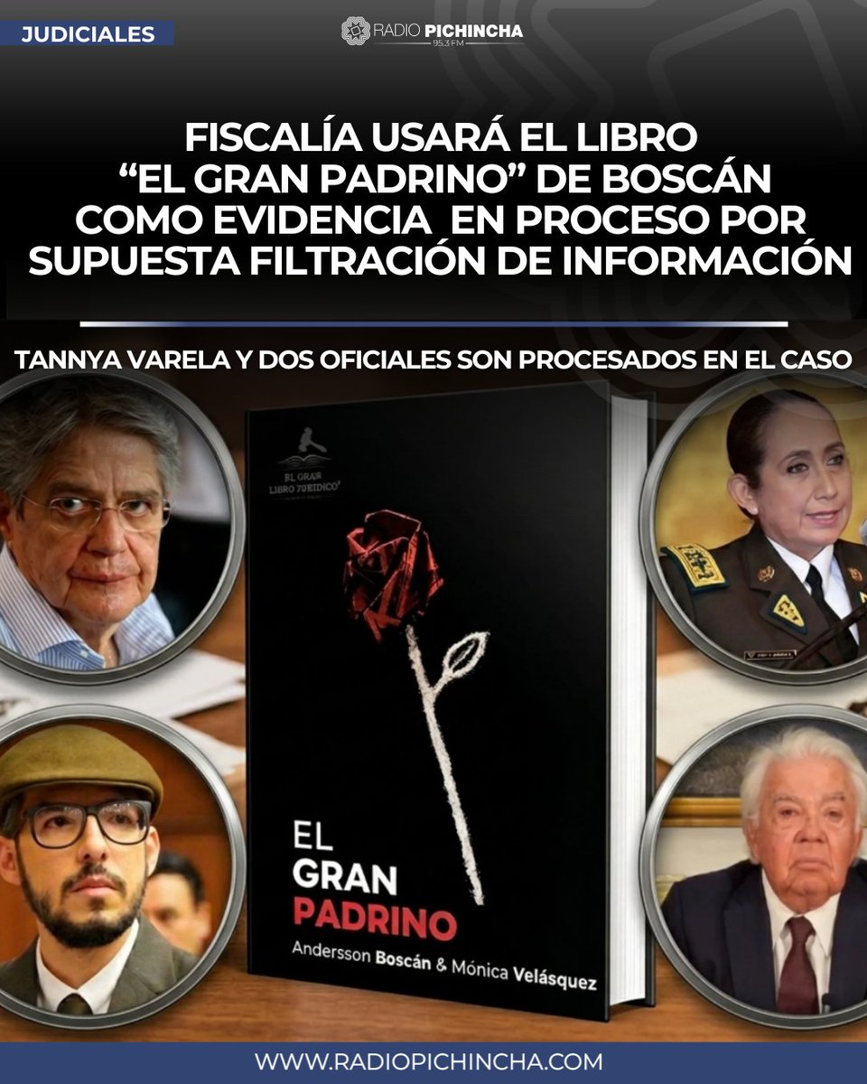 radio_pichincha's tweet photo. ⚖️ #Judiciales | Ejemplares de la obra de Andersson Boscán y Mónica Velásquez fueron incorporados bajo cadena de custodia dentro del caso que investiga la filtración del expediente León de Troya. 
Los detalles 👇
https://t.co/PKfXzuSsyY https://t.co/8BDcSCtLqE