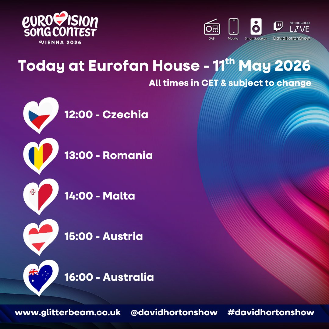 davidhortonshow's tweet photo. Today at the #Eurofan house (brought to you by @wiwibloggs)

A variety of @Eurovision 2026 stars will be present chatting to the Wiwi team and much more...

Entrance is free... https://t.co/so86XN2euU