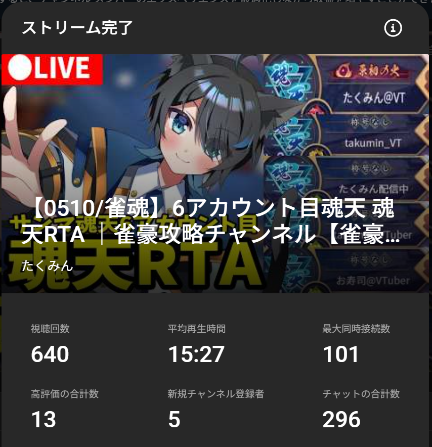 たくみん【VTuber/5アカウント魂天/魂天解説/ジャンナビ公認