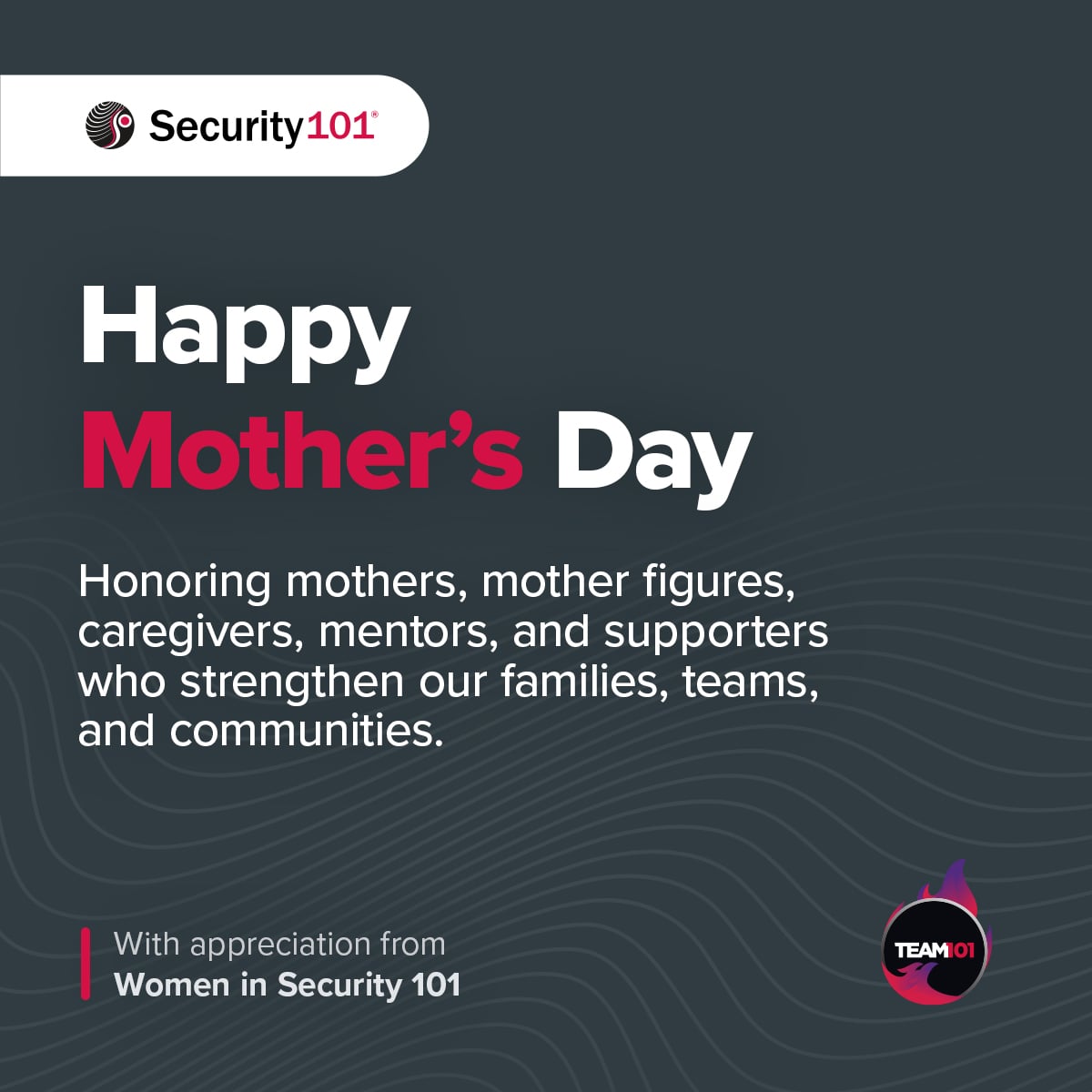 Security_101's tweet photo. This #MothersDay, @Security_101 recognizes the mothers, mother figures, caregivers, mentors, and supporters who strengthen their families, teams, and communities.
Through Women in Security 101, we celebrate the many ways care and support show up across our organization. https://t.co/n7tfUkVqXO