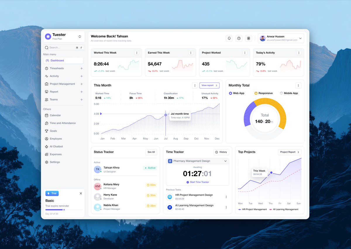 flexio_studio's tweet photo. Just launched a modern Time Tracking Dashboard UI Design for SaaS &amp; productivity platforms.

Explore the full UI Kit here: https://t.co/qKRc7lN78F

Perfect for:
• SaaS Products
• Startup MVPs
• Team Management
• Productivity Apps

#uidesign #dashboard #saas #figma https://t.co/LmJ13qGAFq