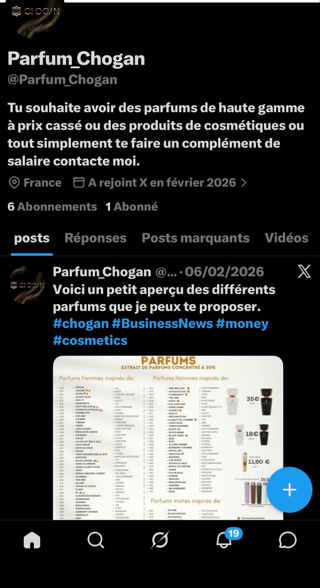 Lilibft_'s tweet photo. mes amours ceux qui veulent m’aider merci de venir ici, c’est un de mes compte secondaire dans la parfumerie vous pourrez trouver de merveilleux produit et plein d’autre choses.
Venez passer commande je vous attend et n’hésitez ps à publier 

#money #recrutement #buisiness https://t.co/VFnxSWmheE