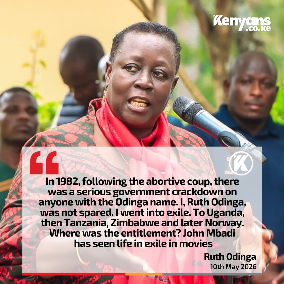 Kenyans's tweet photo. John Mbadi has seen life in exile in movies - Ruth Odinga https://t.co/J5pb2g5cFd