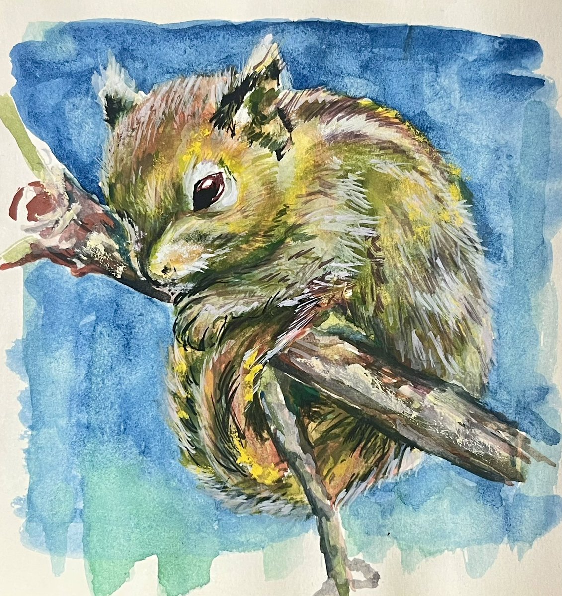 リス #50音チャレンジ #ラ行 #水彩