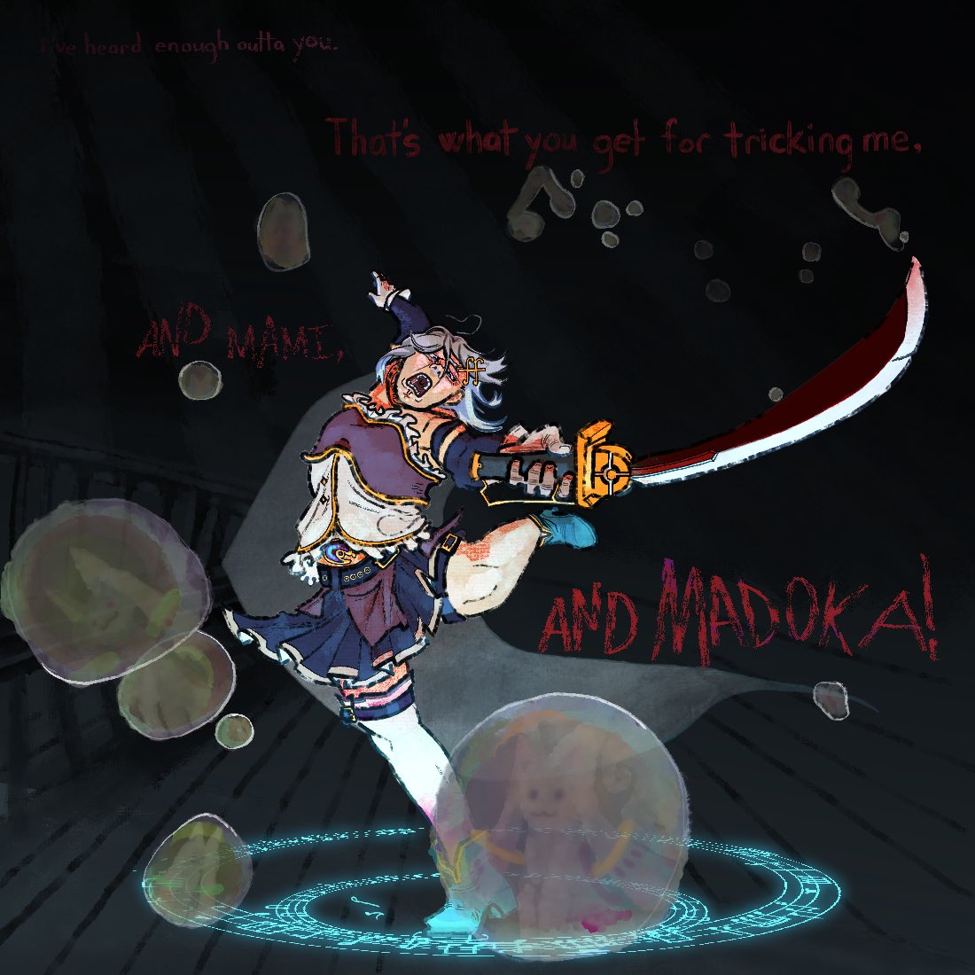 markcquavious's tweet photo. The lion does not concern itself with inconsistent rendering or the sudden shift in fandoms
 #themarkarts #puellamagimadokamagica #sayakamiki https://t.co/dJCi2Co11c