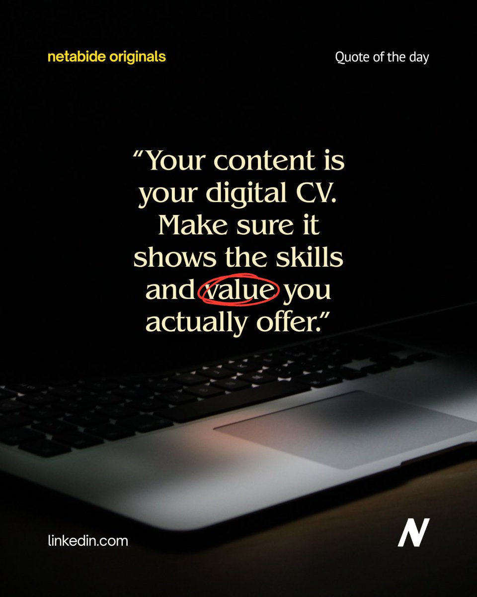 netabidefoundr's tweet photo. Update your bio and pinned post to clearly communicate what you help people achieve.

#netabide #qotd #value #digitalidentity #entrepreneurship https://t.co/1O9NkDUvjC