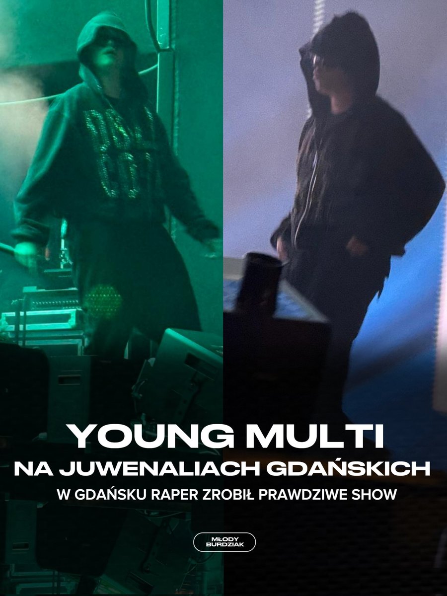 Mlody_Burdziak's tweet photo. 🔥🔝 Wczoraj na Juwenaliach Gdańskich odbył się pierwszy koncert Young Multiego w tym roku. 

40 minut kapitalnego show, w drugiej części mosh pit się nie zamykał. Intra do numerów robią robotę, niesamowicie nakręcają, nowy remix „48100” na plus. Mogliśmy po kilku latach przerwy usłyszeć „Trap 2 Remix”
fajnie, bo ten numer to taki banger. Szkoda tylko, że wszedł na tracklistę za „Balladę o samotności”. Kto uważa, że „Power Up” to średni numer, tego zapraszam na koncert. 

Dobry kontakt z publiką, pożalenie się, że ma już prawie 30 lat, i prośba o donejty. Wraz z Matiskaterem, nieustanne napędzanie tłumu do zabawy.

Ja bawiłem się świetnie. Następny przystanek: Warszawa, 29 maja - Wawa Student Festiwal.

@young_multi @YFLabel