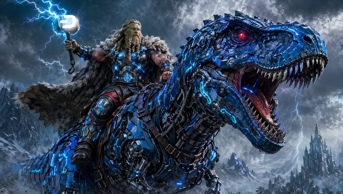 Dashpay's tweet photo. Fully-decentralized exchanges are how evolved "dino coins" ride confidently into the future.

A one-way ticket to Valhalla please! ⚡️ https://t.co/GoXq3tj3jE