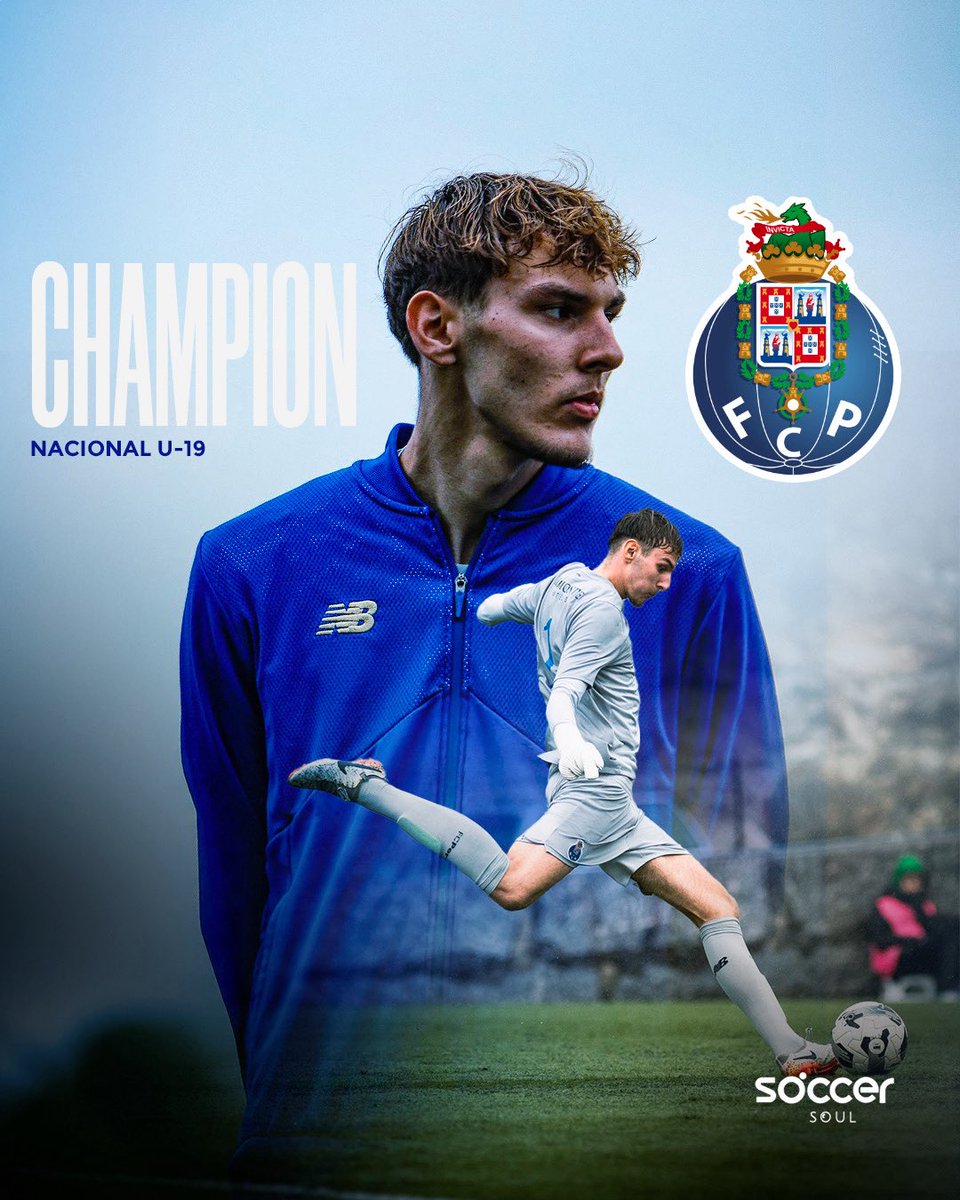 _soccersoul_'s tweet photo. Champions of Portugal U-19. 🏆

Goalkeeper Hubert Charuzy wins the U-19 National Championship with FC Porto, celebrating another important achievement in the club’s elite academy.

#SoccerSoul #OurSoulisOne #HubertCharuzy https://t.co/yNYgsd92Ks