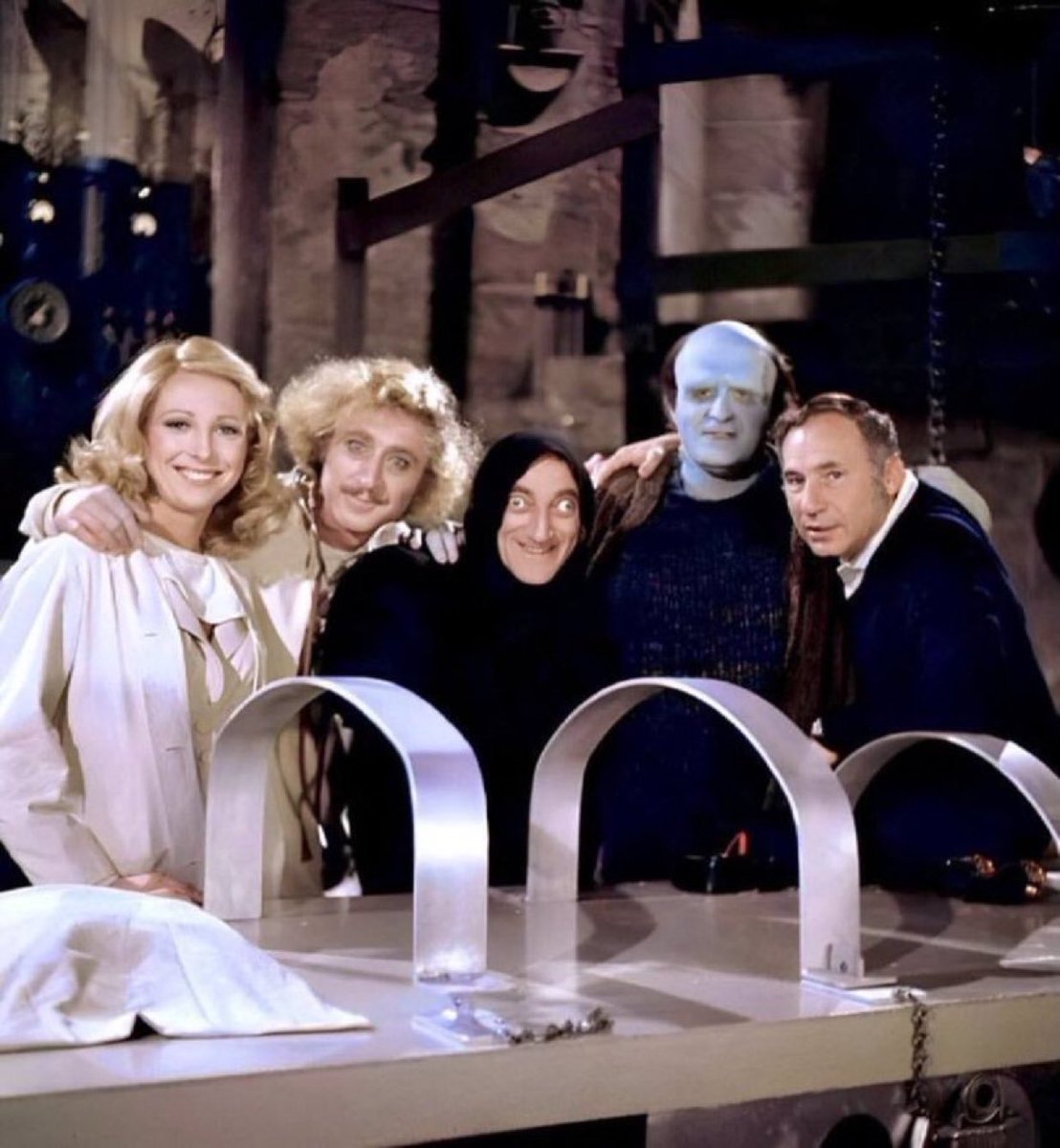 Teri, Gene, Marty, Peter &amp; Mel on the set of 

YOUNG FRANKENSTEIN (1974)

Only Mel’s still with us.