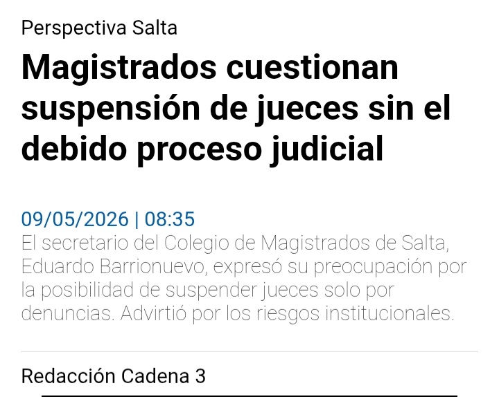 Se quejan de lo que ellos mismos hacen con los ciudadanos.

Solo que a ellos les suspenden el cargo, pero a los ciudadanos y sus familias:  LES SUSPENDEN LA. VIDA
cadena3.com/noticia/panora…
<a href="/JMilei/">Javier Milei</a> <a href="/PatoBullrich/">Patricia Bullrich</a> <a href="/juanbmahiques/">Juan Bautista Mahiques</a> <a href="/CorteSupremaAR/">Corte Suprema de Justicia de la Nación</a> <a href="/carolinalosada/">Carolina Losada</a>