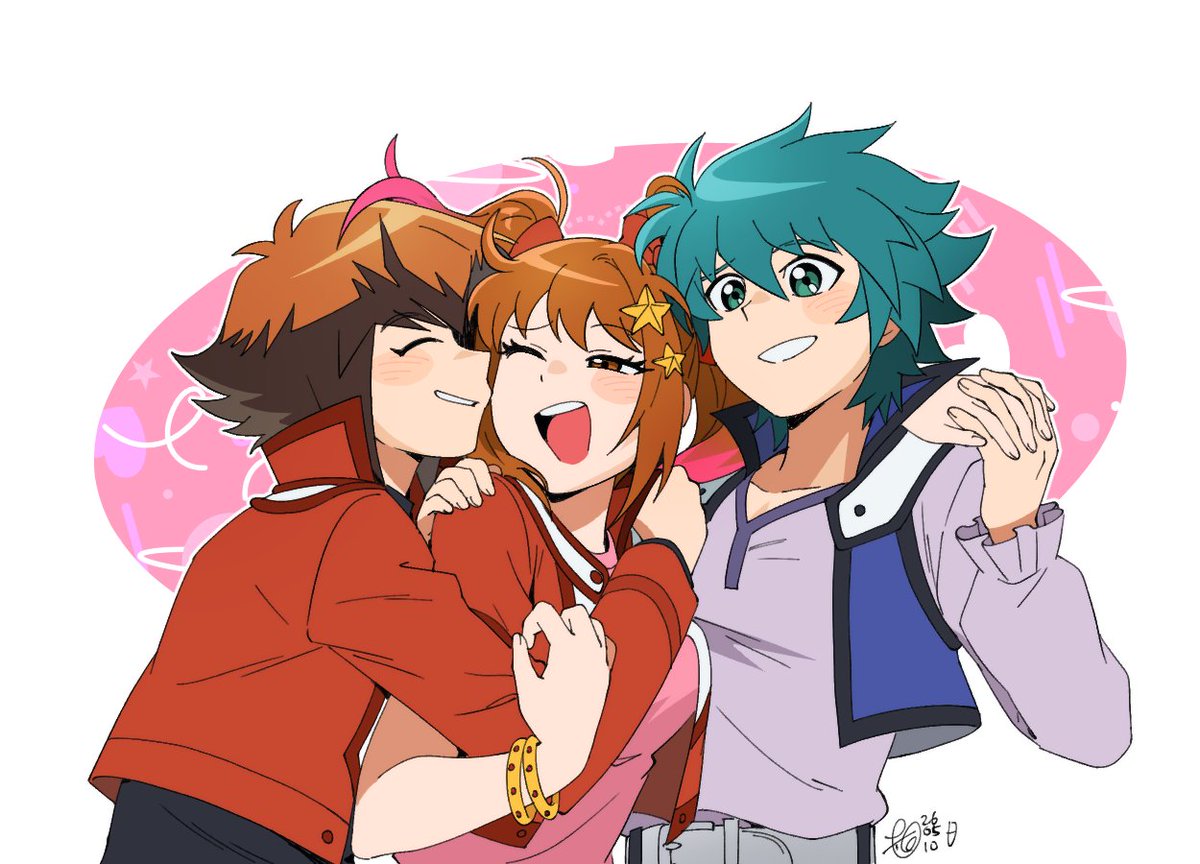 SunsetPegasus's tweet photo. My first picture of my Yumeship!🤭
Aren't they cute together? 🥺💖
The name of the Ship is LightGemHeroShipping! ☀️💎🍤

Light -> Riruka ☀️
Gem -> Johan 💎
Hero -> Judai 🍤

🎨 by @/mokmok_ssww 
 Thank you so much! 🥺🫶🏻 https://t.co/xvSWenMMvW