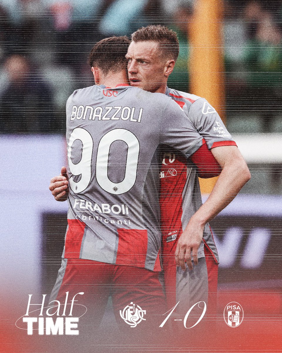 USCremonese's tweet photo. HALF TIME
Cremonese-Pisa 1⃣-0️⃣
Chiudiamo il primo tempo in vantaggio grazie al gol di Vardy ⏸️🩶❤️
#TuttaUnAltraMusica #SerieAEnilive #CrePis https://t.co/RohZgpsdgU