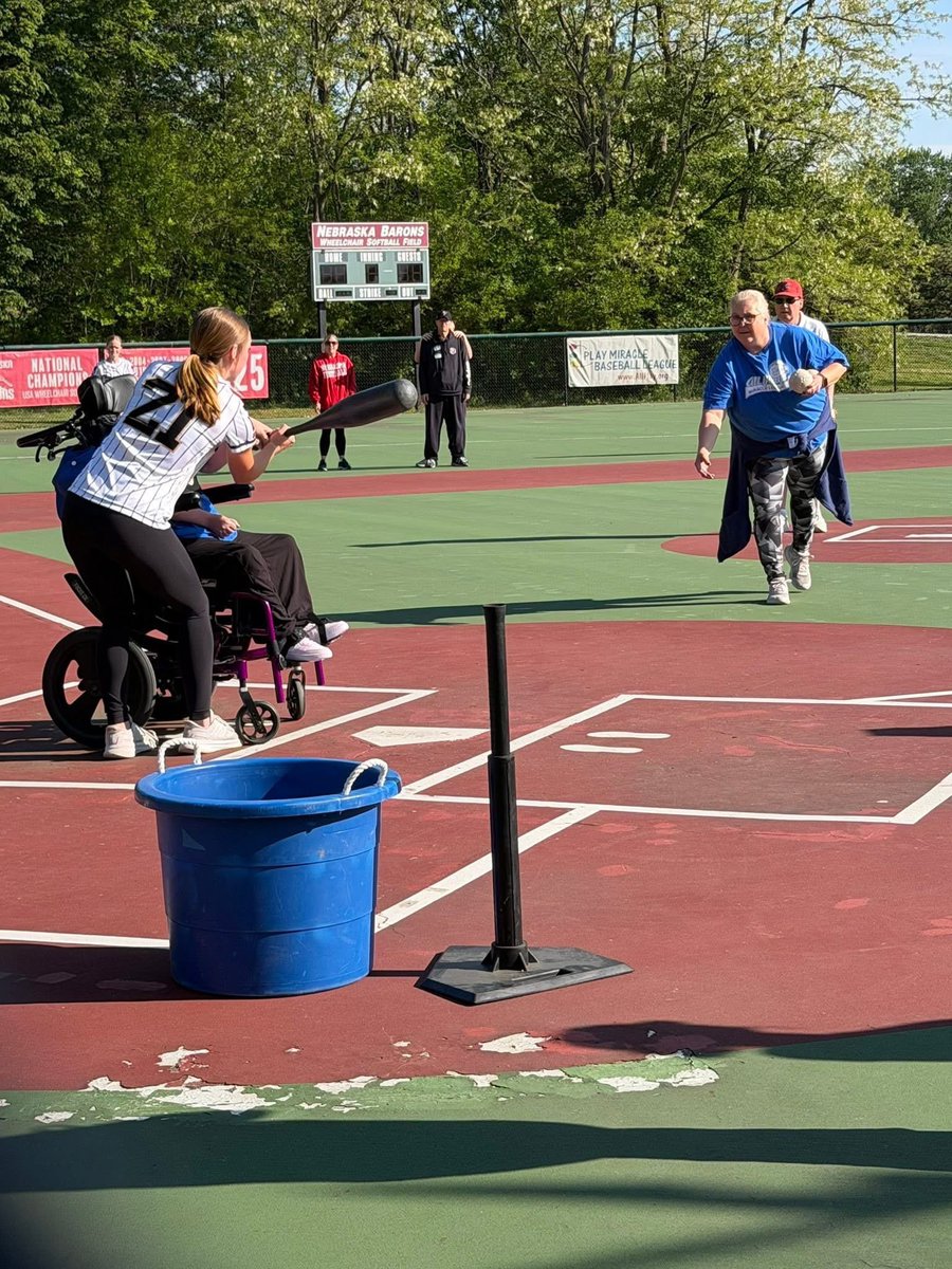 NEGoldVance's tweet photo. Our team was blessed to volunteer with ALL PLAY Miracle League baseball yesterday!  An amazing experience and so cool to see our athletes working and helping the Miracle League players.  Got to experience this with NE Gold Pfeifer 11U.  #GoldDNA https://t.co/OTusg4Wfo5