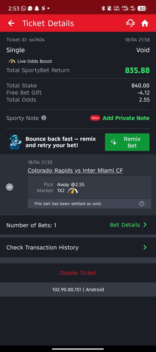 PixelNftmaker2's tweet photo. @sir_lux_ @SportyBetNG Just like mine @SportyBetNG no pay me for this game way enter they just refunded my money on top game way enter https://t.co/F6ZnnxULwR