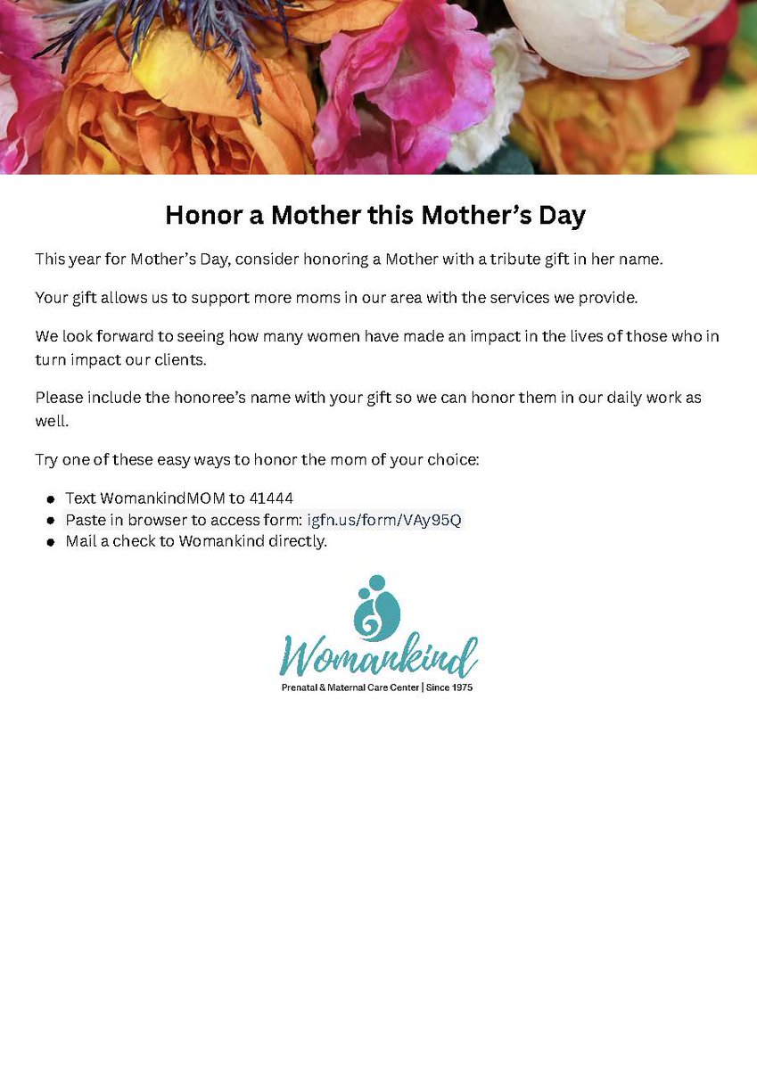 Womankind75's tweet photo. Happy Mother's Day! #mothersday #mothersday #motherslove #clevelandohio #womankind #grateful #nonprofitorganization #VolunteerWithUs #womenhelpingwomen https://t.co/KhH4DLAwte