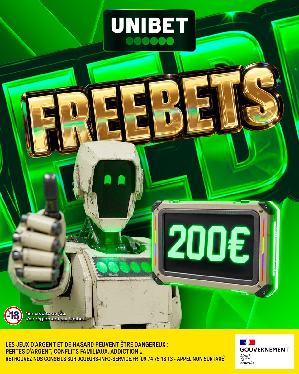 🤖 On envoie 5 x 40€ de Freebets pour le Clásico ! 

🦾 RT/Follow <a href="/UnibetFrance/">Unibet France 🔞</a> + ton prono 
🍀TAS demain.