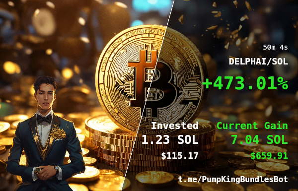 PaeSheila88396's tweet photo. 🚨 Trade Profit Tracker 🚨

🔔 DELPHAI/SOL

Master Pumpfun Launches Using PumpKing Bot #Pumpfun #PumpKing #MemeCoins https://t.co/Ve3pehAvFd

🗂 CA: 6z7pG15eRGiu4ByYR4TS8hfrMs6AwRqs3ZjRpSFKTRYo

💰 Profit: 473.01% | ⏱️ Time: 50m 4s

💸 Invested: 1.23 SOL | 💰 Gained: 7.04 SOL https://t.co/LivuzpVj9B