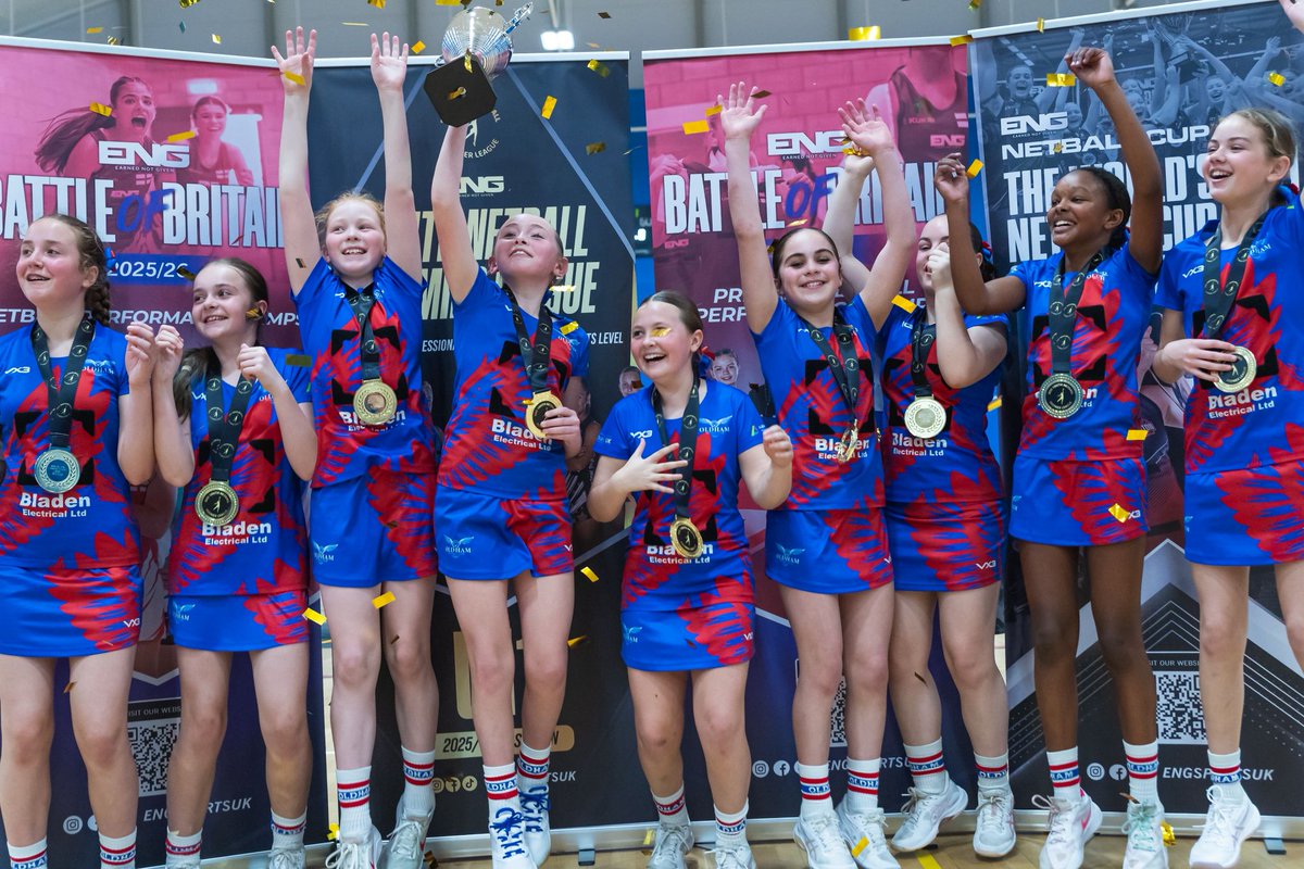 ENGSportsUK1's tweet photo. CONGRATULATIONS🎊

Well done to Oldham Owls who won the ENG U11 YNPL Grand Finals National Title.

They defeated Turnford NC, the final score was 39-21.

#netball #eng #earnednotgiven https://t.co/11DnGUHSHB