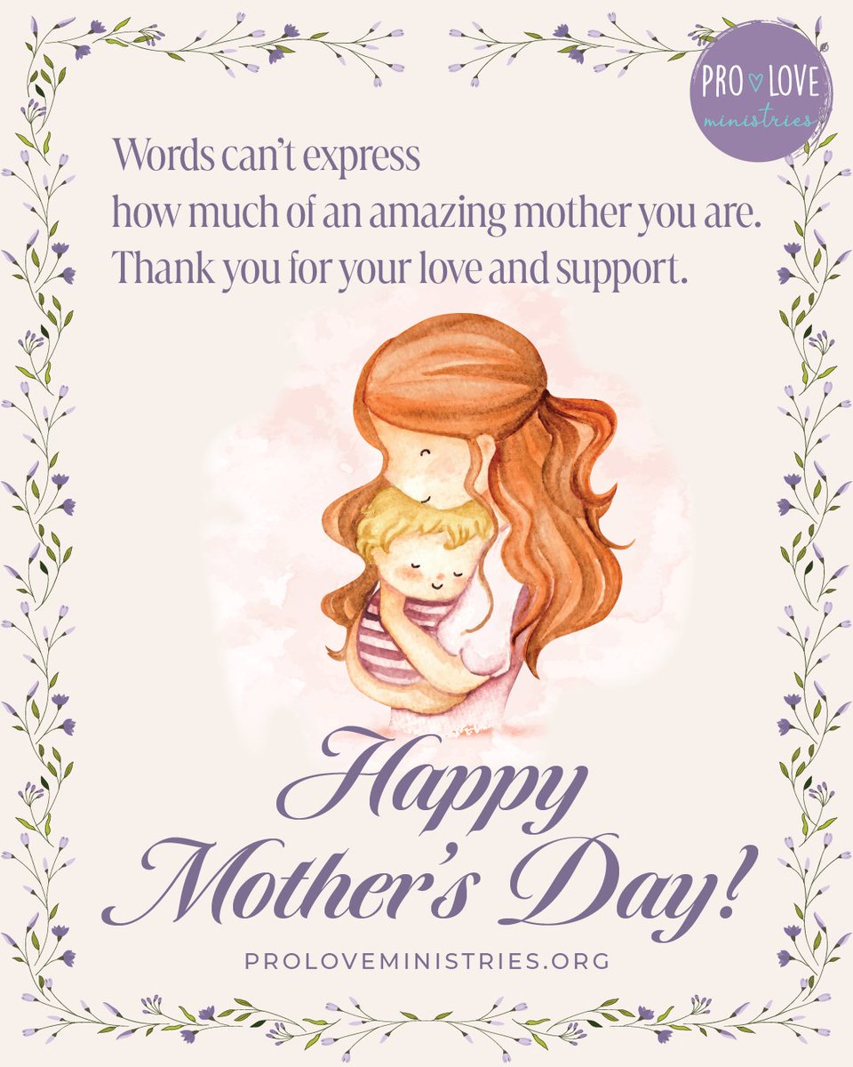 ProLoveMinistry's tweet photo. This Mother’s Day, we remember that God sees every story.​
​
He sees the joyful moms,​
the moms trying their best to carry it all,​
the spiritual moms,​
the grieving moms,​
and the ones who never got to hold their babies.​
​
No life is forgotten.​
No motherhood is unseen.​ 💜 https://t.co/r7yYYcQWIm
