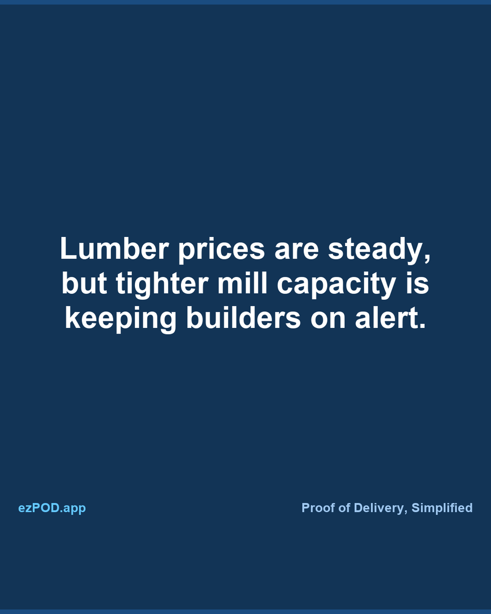 ezpodapp's tweet photo. Lumber prices look steady this week, but tighter North American capacity keeps risk in the system. For builders and suppliers, availability may matter more than the headline price. https://t.co/EQ8dYPfbg8 https://t.co/hk0kevD0ij