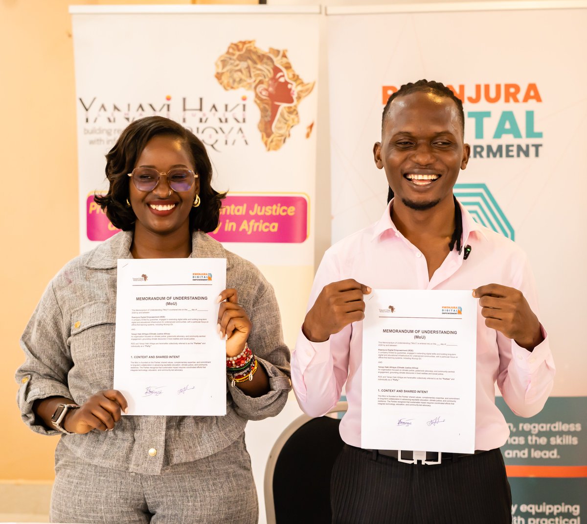 RwenjuraDE's tweet photo. Friday 08/05/2026 marked an important milestone for our team.
We officially signed an MoU between Rwenjura Digital Empowerment and @CJusticeAfrica  to collaborate on Musingi-Ed.
#MusingiEd #Partnerships #DigitalInclusion #RDE #ClimateJusticeAfrica #ClimateChange https://t.co/ayFPMzlbqF