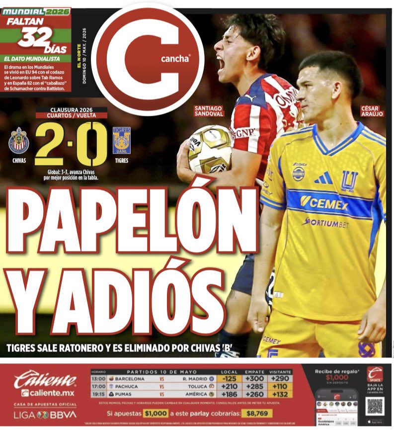 La #Portada 🗞️ de CANCHA <a href="/elnorte/">EL NORTE</a>