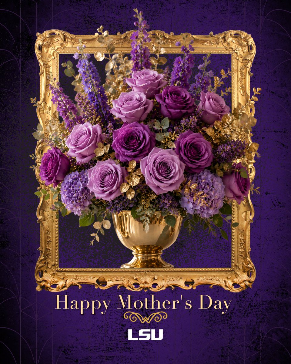 LSU's tweet photo. Happy Mother's Day, Tigers. 💜 https://t.co/Nw4JKIeacy