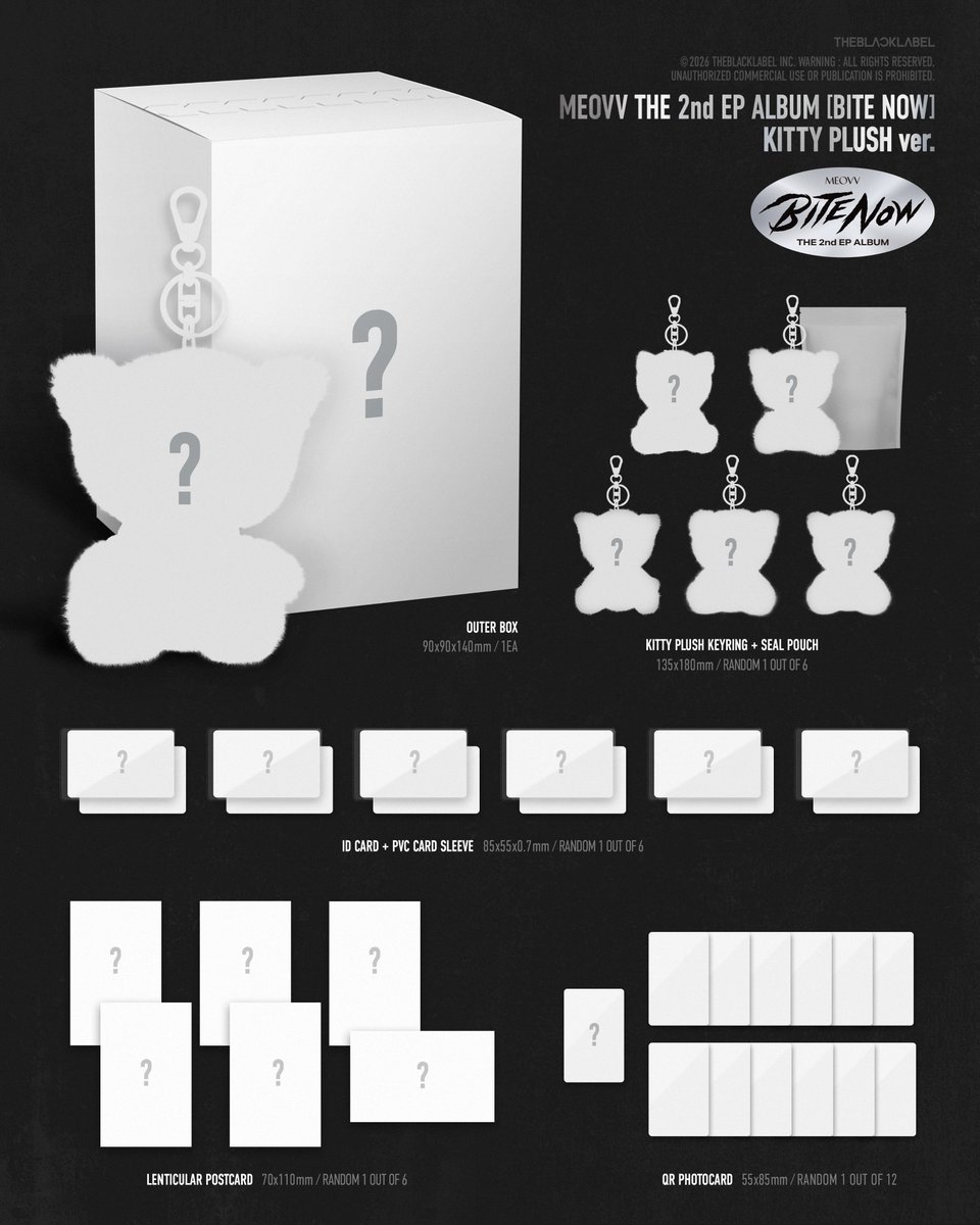 MEOVV THE 2nd EP ALBUM [BITE NOW]
KITTY PLUSH ver.

PRE-SAVE &amp; PRE-ORDER
∙ meovv.lnk.to/BITENOWPreorder ∙

PRE-ORDER | 2026.05.11 12PM (KST)
RELEASE | 2026.06.01 6PM (KST)

#MEOVV #미야오
#BITENOW
#THEBLACKLABEL #더블랙레이블