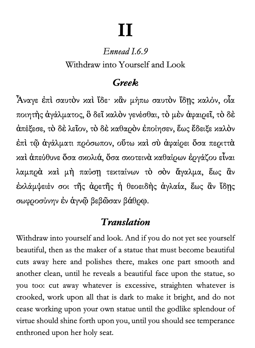 chesswoodseats's tweet photo. The most quoted single sentence in all of Plotinus (ἄναγε ἐπὶ σαυτὸν καὶ ἴδε)? https://t.co/Qdnpdu7m7W