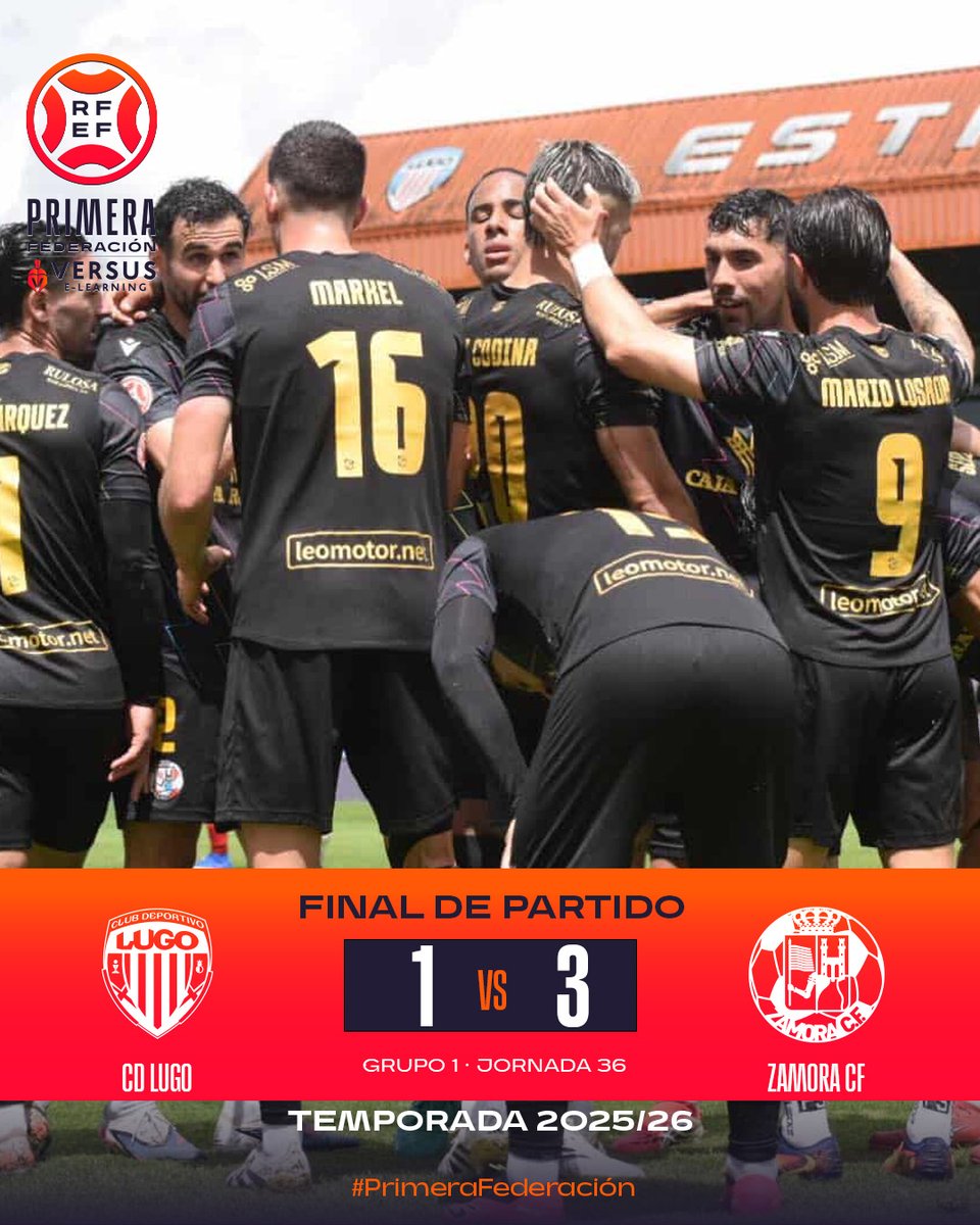 𝗙𝗜𝗡𝗔𝗟 | #LugoZamoraCF

🔥 ¡El Zamora suma su quinta victoria seguida y asegura su presencia en playoffs!

#PrimeraFederación | #VersusELearning