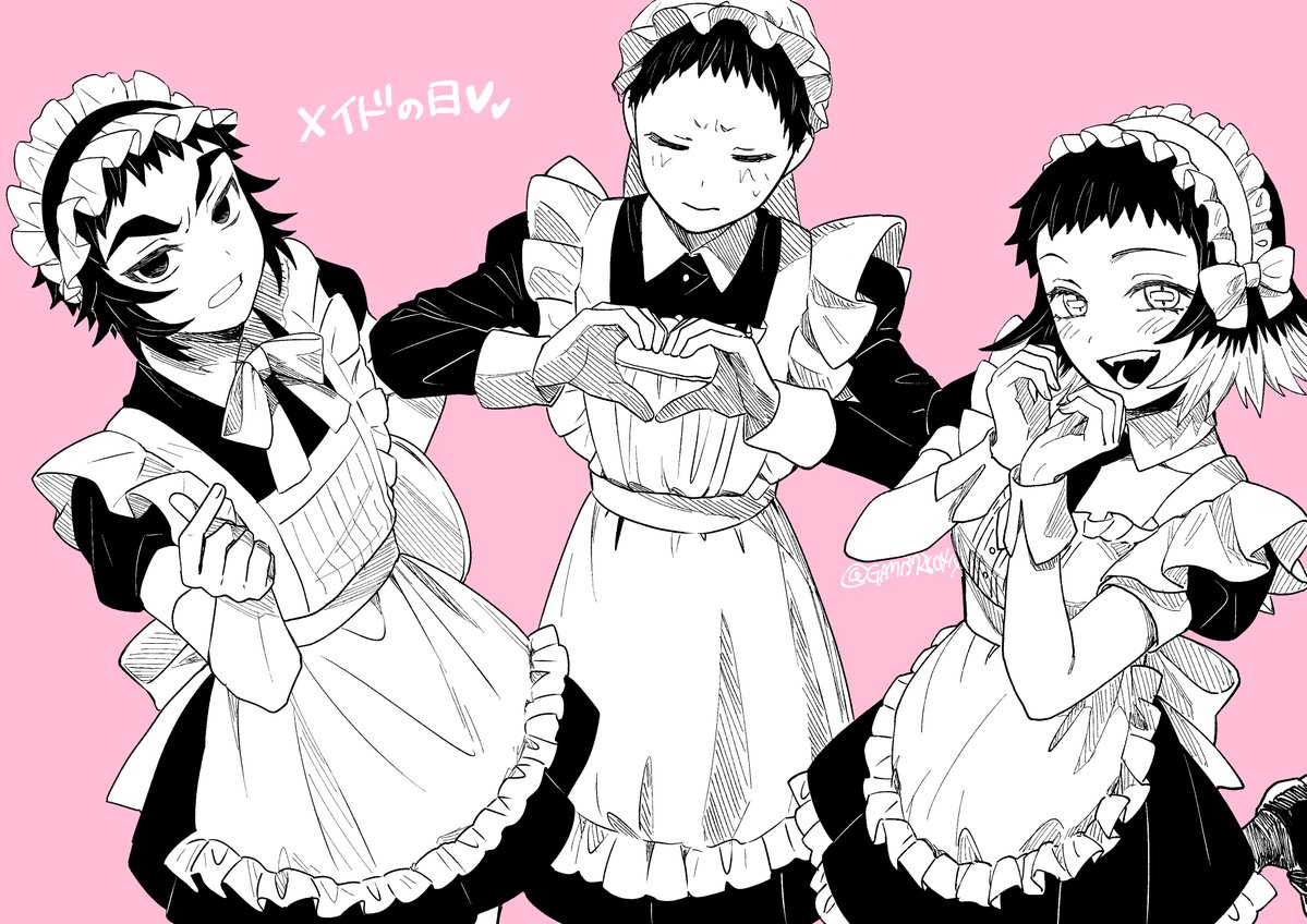 メイドの日な3人✨
⚠女装注意