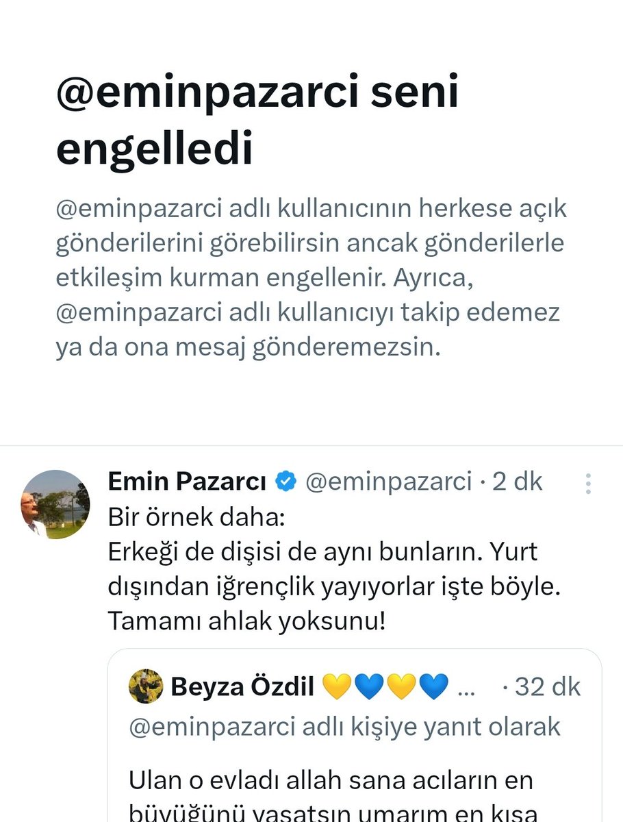 S_kpckl_A's tweet photo. sana aylar önce bu güç budalası kızına sahip çık diye yazdığımda engellemiştin namusu maaşı kadar emin. dün fetönün köpeğiydin şimdi paranın her devirde tasmanı bağlayacak yer bulup millete hakaret ediyorsun ama bu devrin sonunda tasmanı öyle yere bağlayacağız ki bir daha kimseye havlayamayacaksın! @eminpazarci