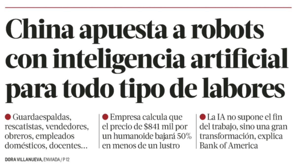 JoseMarioMX's tweet photo. Mientras China está desarrollando robots con inteligencia artificial para fábricas, hospitales, hogares, escuelas, rescates y servicios, en México estamos discutiendo si conviene recortar clases para que los niños puedan ver el Mundial. La comparación duele porque no habla sólo de tecnología: habla de visión de país.

Allá están pensando cómo formar generaciones capaces de diseñar, programar, operar y regular el mundo que viene. Acá seguimos tratando la educación como si fuera una agenda flexible, subordinada al calor, al espectáculo, a la improvisación y al cálculo político. No es contra el futbol. Es contra la ligereza con la que sacrificamos escuela en un país que ya carga enormes rezagos de aprendizaje.

El futuro no espera. La inteligencia artificial, la robótica y la automatización van a cambiar el empleo, la economía y la vida cotidiana. Y mientras otros países preparan a sus niños para construir ese futuro, nosotros corremos el riesgo de enseñarles que la escuela puede pausarse cuando estorba. Esa es la verdadera derrota.