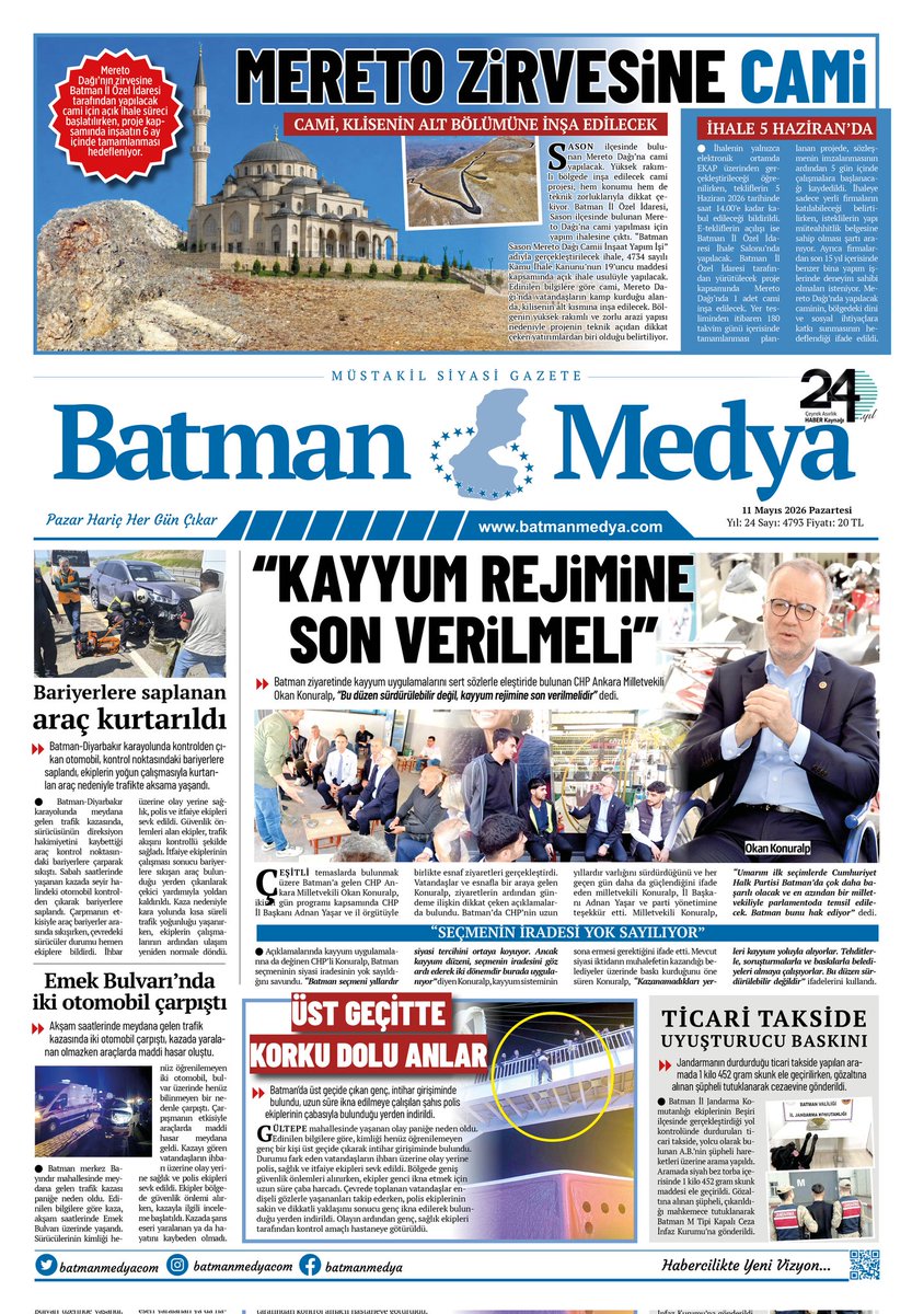 batmanmedyacom's tweet photo. Batman Medya Gazetesi
Pazartesi Gündemi https://t.co/R46LXxiUYa