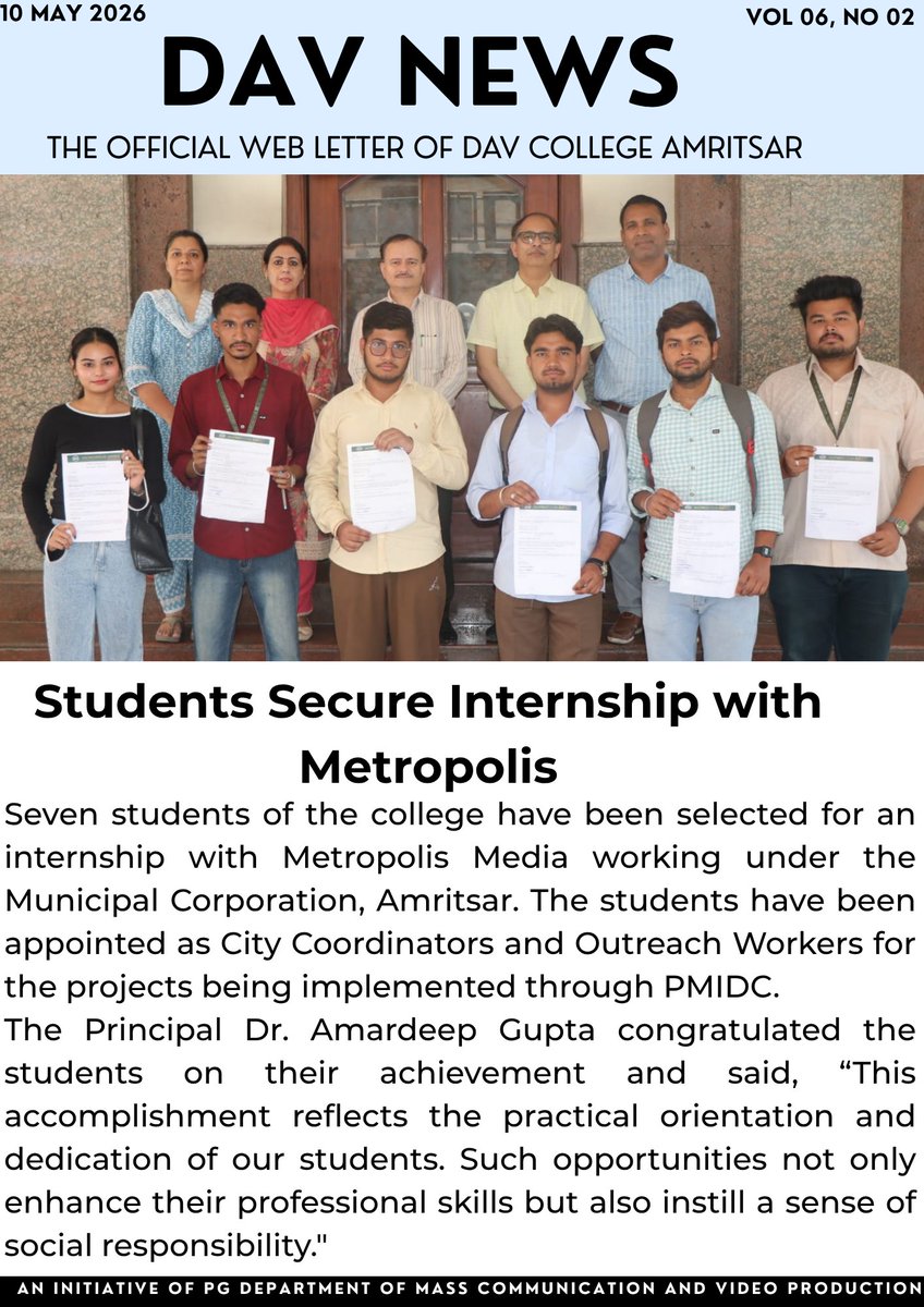 dav_amritsar's tweet photo. Web letter of the week

Vol 06, No 02

#davnews #davcollege #trending #davamritsar #education https://t.co/1PLiW2x2ff