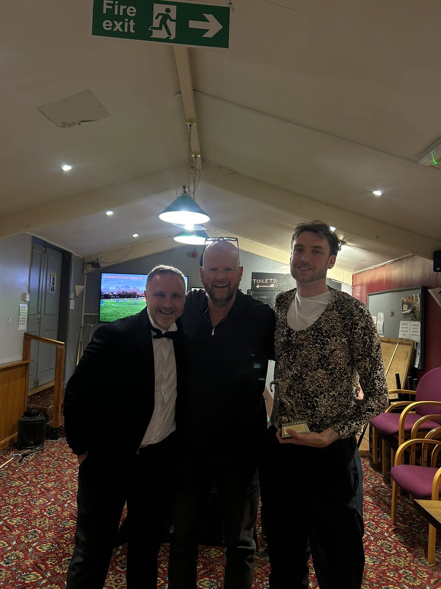 TheRodingsFC's tweet photo. On Friday we held our annual Presentation evening, celebrating our promotion winning season. Congrats to our award winners:

Players Player - James Watson
Managers Player - Kyle Johnson
Supporters Player - Teddy Armitage (enjoy the shirt 🌴)

Bring on the 26/27 season 💪 #UTR https://t.co/cHYy4K2SpN
