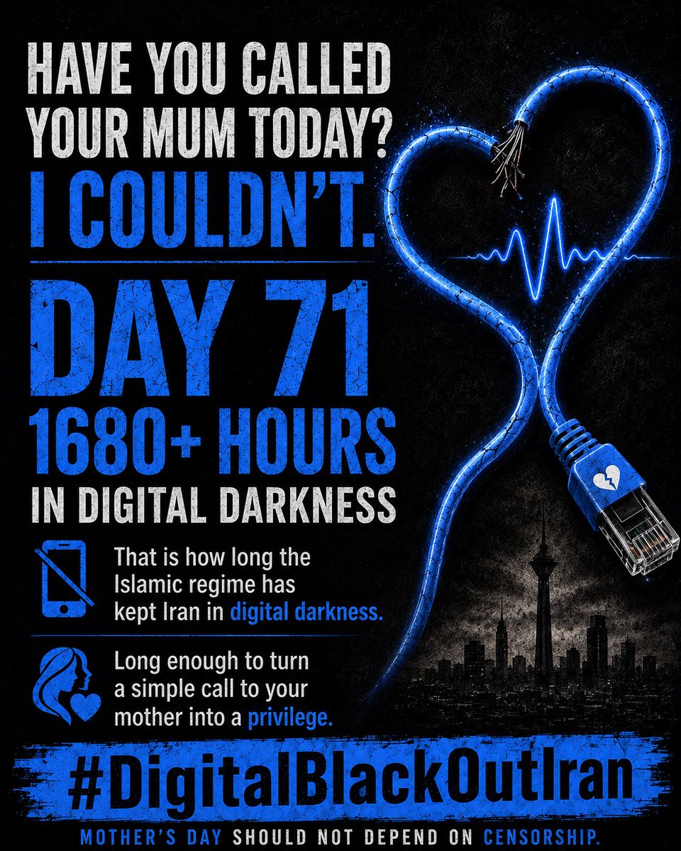 pink4iran's tweet photo. @BarackObama @MichelleObama Nice words as always, @BarackObama.
But in Iran, Mother’s Day comes with 71 days and 1680+ hours of blackout, silence, and separation.
That too is part of your legacy‼️ https://t.co/kU8JkFrOPJ